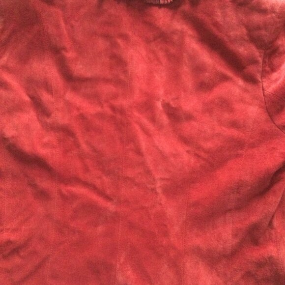 Guillaume Genuine leather red women's jacket zipper no pocket fringe size M - Picture 7 of 10